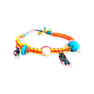 TURQUOISE CORAL STARRY SKY PEARL SILK ROCKER ANKLET Joie DiGiovanni Anklet Joie DiGiovanni