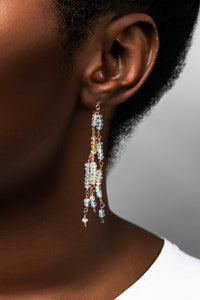 Ombré Aquamarine Threader Earrings - Joie DiGiovanni 