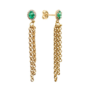 Emerald Gemburst Diamond Chain Studs Joie DiGiovanni