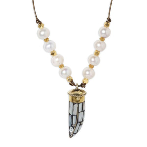 Mother of Pearl Horn Necklace Joie DiGiovanni