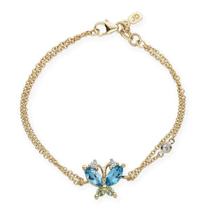 The Volare Butterfly Blue Topaz and Peridot Bracelet Joie DiGiovanni