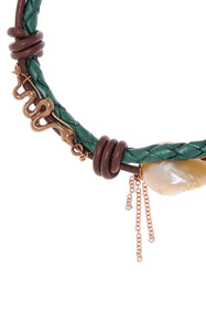 Rose Gold Snake Baroque Pearl Gold Chain Bracelet Joie DiGiovanni  Joie DiGiovanni