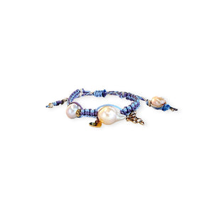 Spring Dream Baroque Pearl Gold Butterfly and chain Silk Rocker Bracelet Joie DiGiovanni Bracelet Joie DiGiovanni
