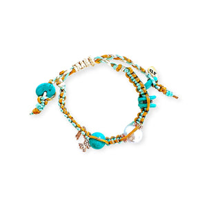 TURQUOISE SUNRISE ROSE GOLD BUTTERFLY SILK ROCKER BRACELET Joie DiGiovanni Bracelet Joie DiGiovanni
