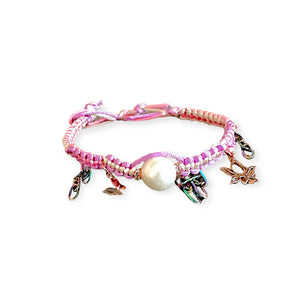 BARBIE MAGICAL GARDEN PEARL ROSE GOLD LUCKY CHARM SILK ROCKER ANKLET Joie DiGiovanni Anklet Joie DiGiovanni