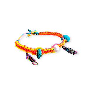 TURQUOISE CORAL STARRY SKY PEARL SILK ROCKER ANKLET Joie DiGiovanni Anklet Joie DiGiovanni