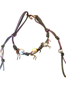 TROPICAL DUSK SKY PEARL LUCKY CHARM GOLD CHAIN ROCKER ANKLET Joie DiGiovanni Anklet Joie DiGiovanni