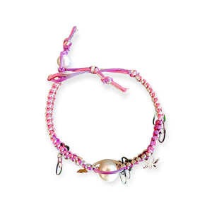 BARBIE MAGICAL GARDEN PEARL ROSE GOLD LUCKY CHARM SILK ROCKER ANKLET Joie DiGiovanni Anklet Joie DiGiovanni