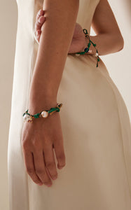 Cherry Tree Knotted Leather 18K Yellow Gold Pearl, Diamond Bracelet Joie DiGiovanni Bracelet Joie DiGiovanni