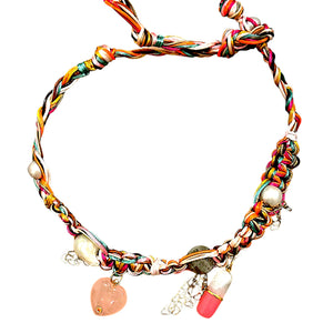 PILL POPPING PINK BARBIE HEART ROCKER CHOKER Joie DiGiovanni Necklace Joie DiGiovanni
