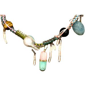 LUCKY PASTEL PILL POPPIN SCARAB CHARM ROCKSTAR CHOKER Joie DiGiovanni Necklace Joie DiGiovanni
