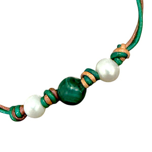 GREEN WITH ENVY MALACHITE LEATHER ANKLET X SHOPBAZAAR Joie DiGiovanni Anklet Joie DiGiovanni
