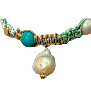 GOLDEN TURQUOISE ROCKER PEARL ANKLET X ShopBAZAAR Joie DiGiovanni Anklet Joie DiGiovanni