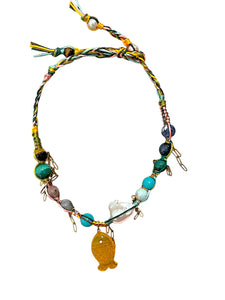 TULUM SKY ORANGE GLOW FISH ROCKER CHOKER Joie DiGiovanni Necklace Joie DiGiovanni