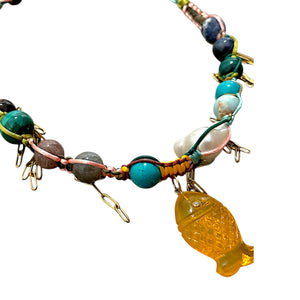 TULUM SKY ORANGE GLOW FISH ROCKER CHOKER Joie DiGiovanni Necklace Joie DiGiovanni