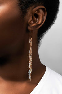 Rose Gold Ombré Aquamarine Marquis Hoop Earrings - Joie DiGiovanni 