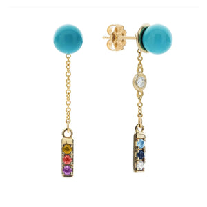 Floating Turquoise Stud Earrings Joie DiGiovanni