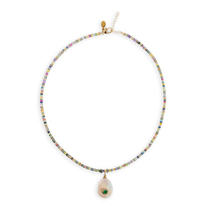 Gemburst Diamond Rainbow Sapphire Necklace Joie DiGiovanni