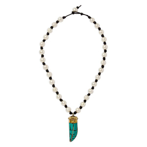 Knotted Turquoise Horn Necklace Joie DiGiovanni