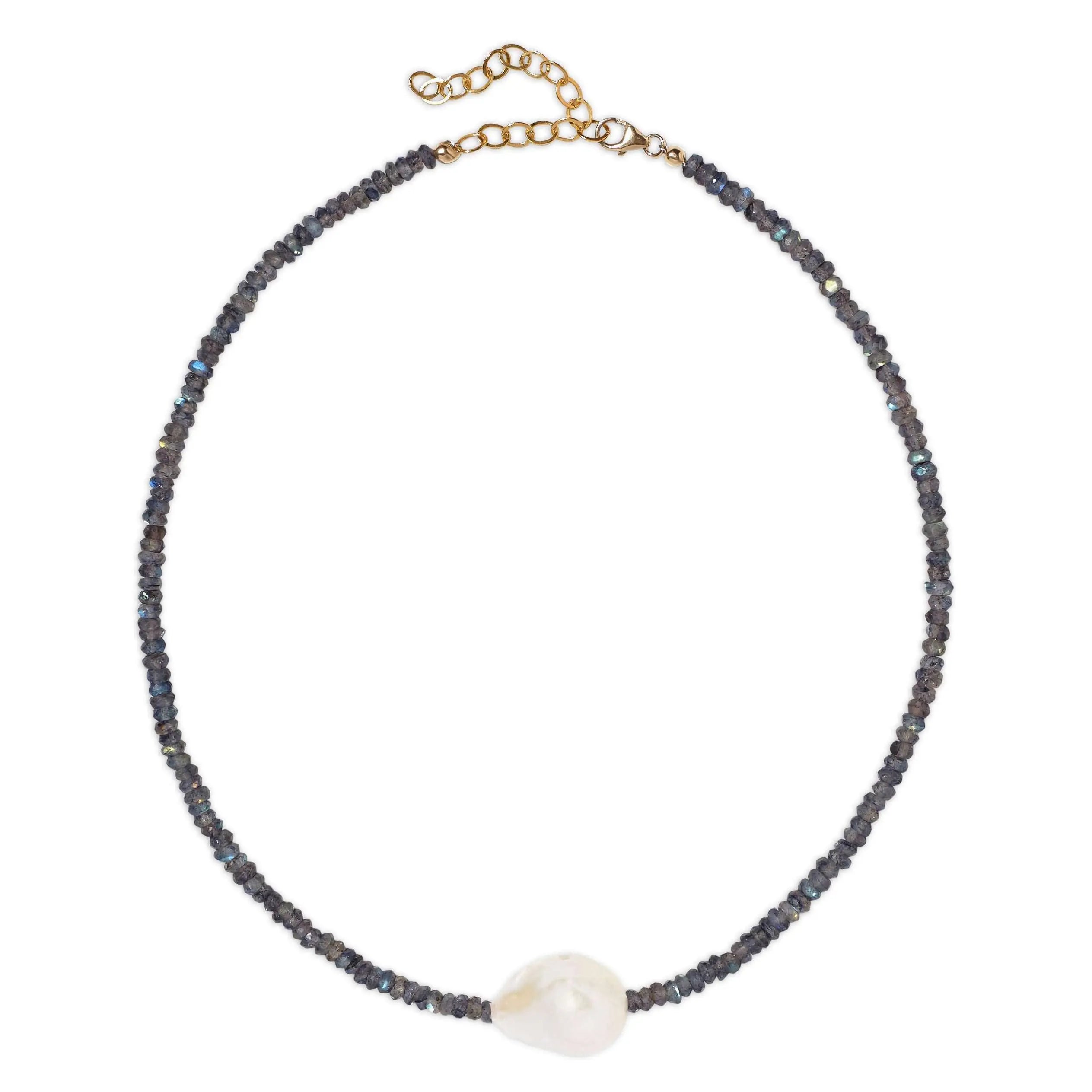 Charming Shark | Single Pearl Necklace Black