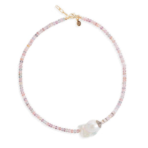 Rainbow Sorbet Multi Spinel Diamond Baroque Pearl Necklace Joie DiGiovanni