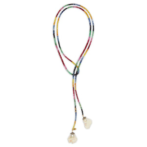 Ruby, Emerald, and Sapphire Baroque Pearl Classic Gemstone Lariat with Diamonds Joie DiGiovanni
