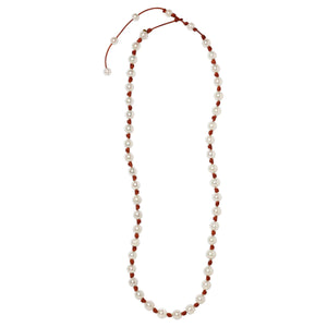 The Ruth Pearl and Leather Necklace Joie DiGiovanni