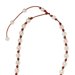 The Ruth Pearl and Leather Necklace Joie DiGiovanni