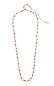 The Ruth Pearl and Leather Necklace - Joie DiGiovanni 